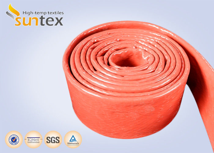 Flammen-Schutz-rotes Hochtemperaturfiberglas-Sleeving Schlauch-und  Kabel-thermische Sperren